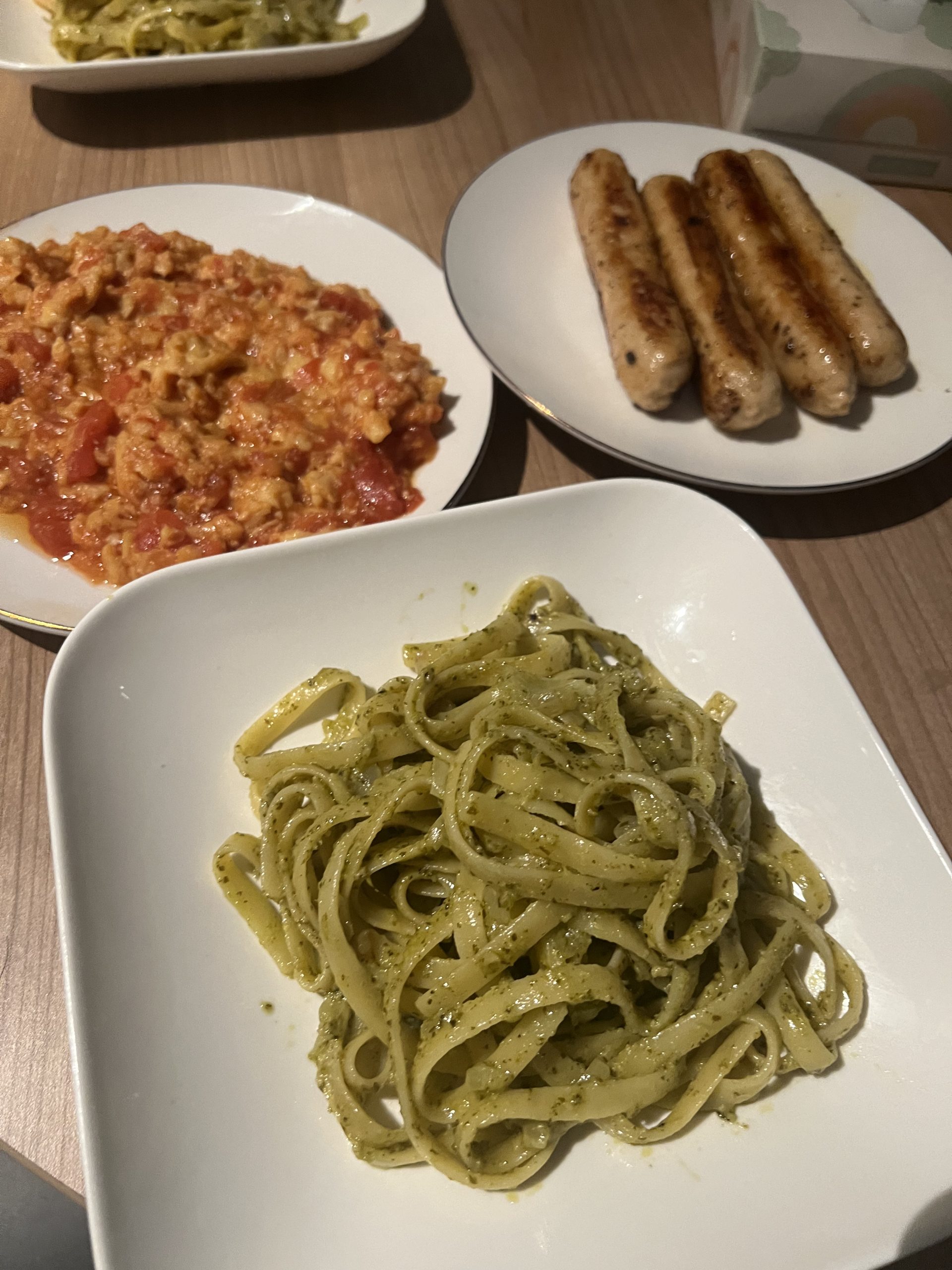 Pasta with pesto sauce